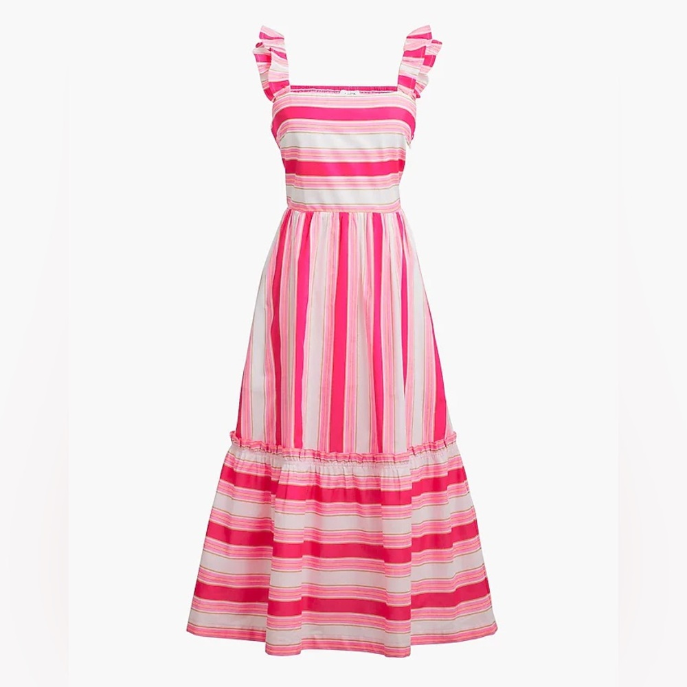 J. Crew Coral Striped Dress